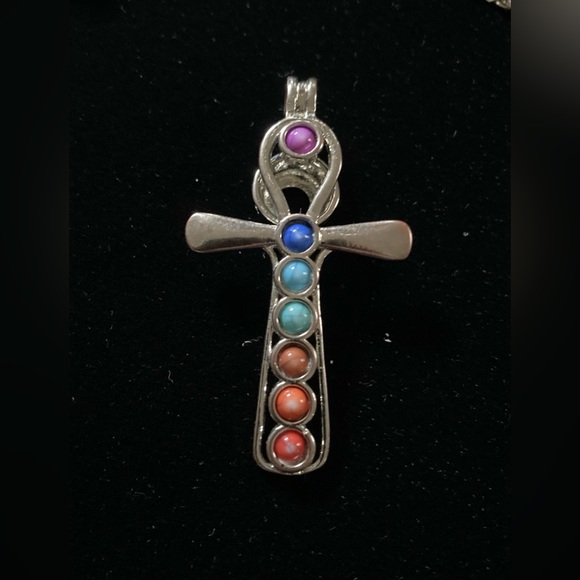 4 pc set plus 6 pearls Ankh Chakra, Lucky Elephant with 2x20” 925 Silver Chains - Picture 15 of 16